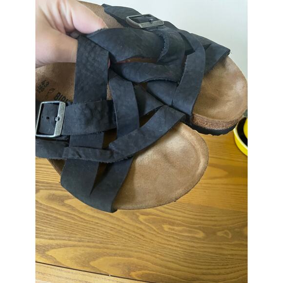 Birkenstock LUGANO Sandals Slip On Mens Sz EU 43 US 10 Leather Suede Black main image 7